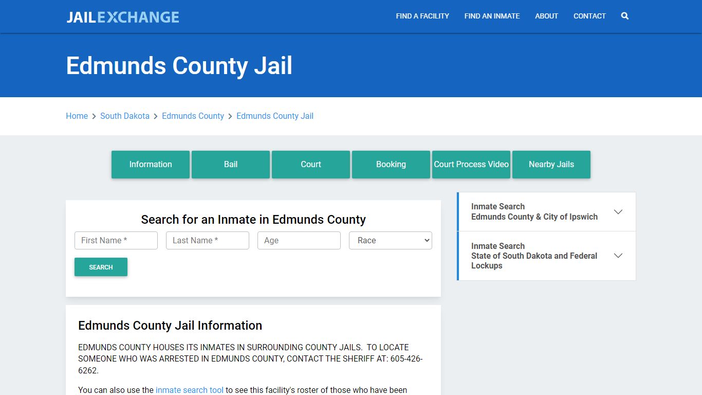 Edmunds County Jail Roster Lookup, SD, Inmate Search