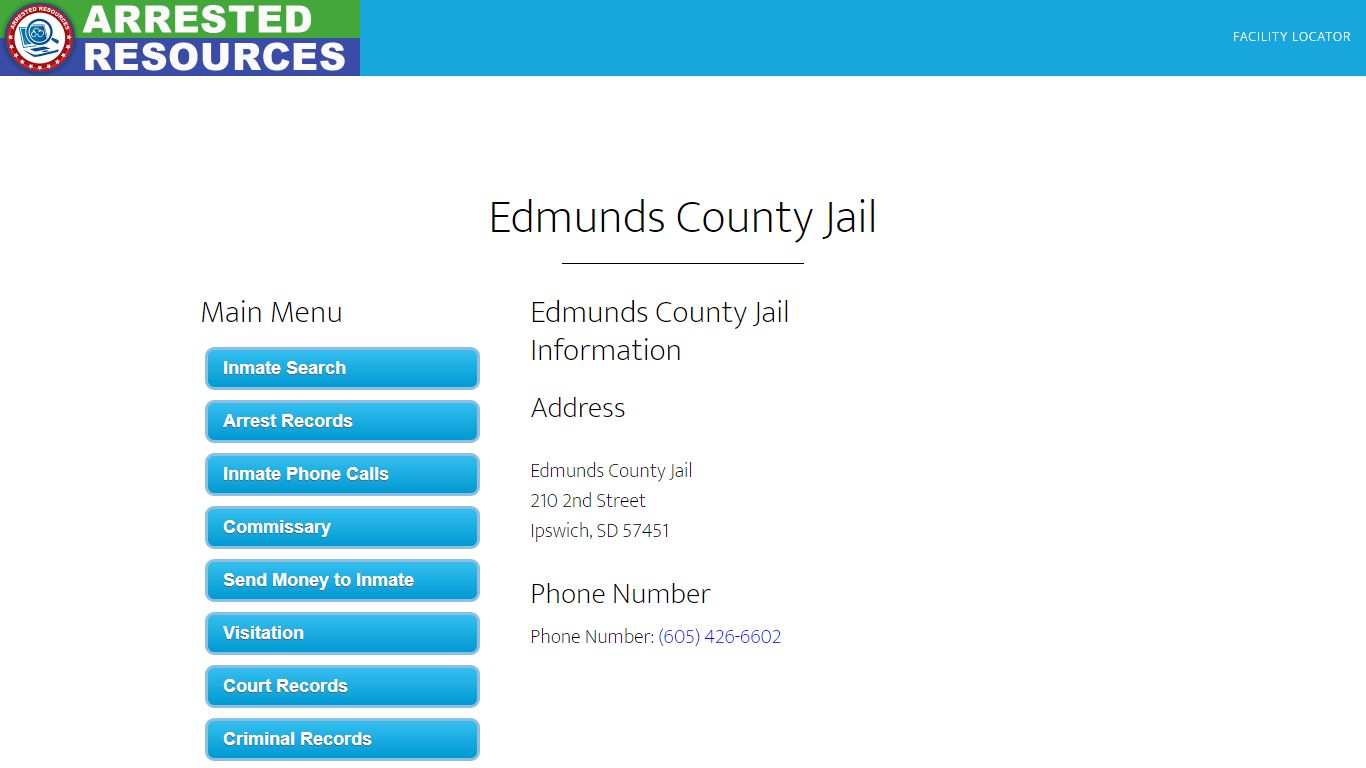 Edmunds County Jail - Inmate Search - Ipswich, SD - Arrested Resources